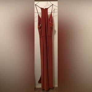 Elegant Rust Maxi Dress